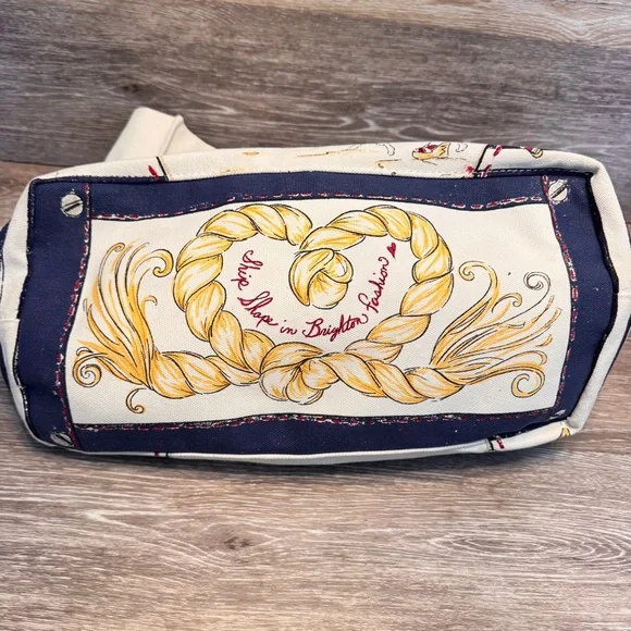 Brighton Boardwalk Wish Upon Star Nautical Anchor Yacht XL Canvas Beach Tote Y2K - Picture 10 of 14